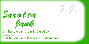 sarolta jank business card